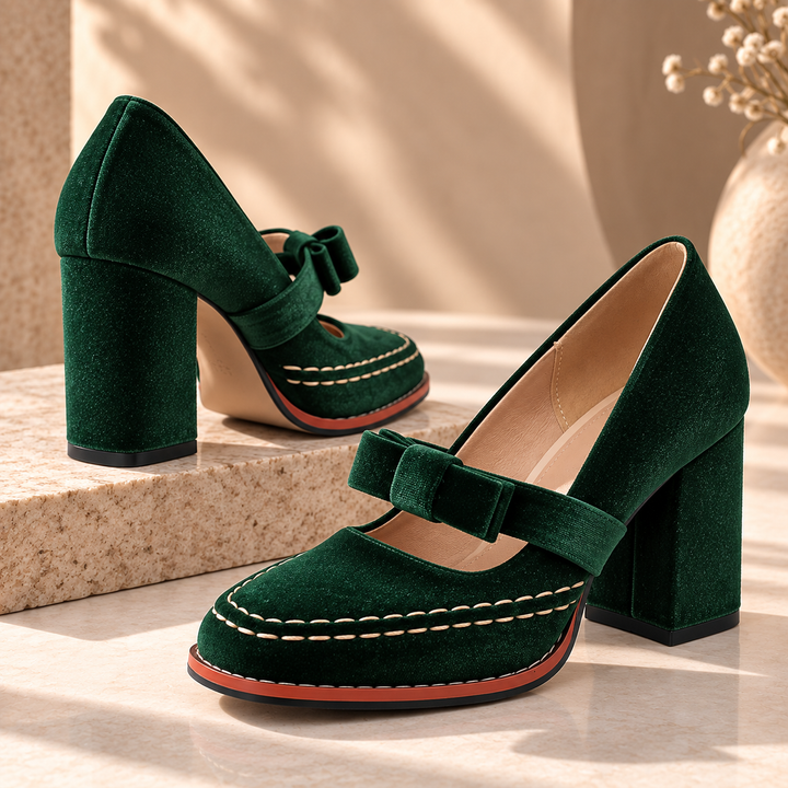 Cassie – Plush Velvet Mary Jane Heels