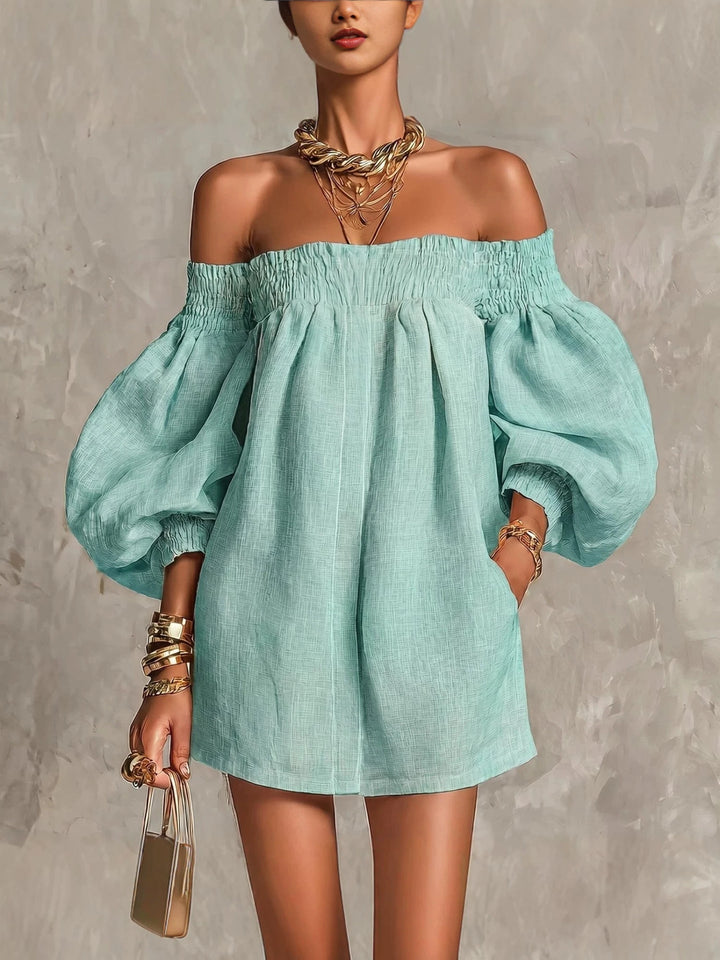 Daphne – Off-Shoulder Puff Sleeve Mini Dress