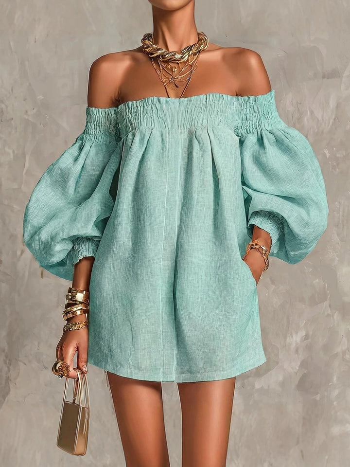 Daphne – Off-Shoulder Puff Sleeve Mini Dress