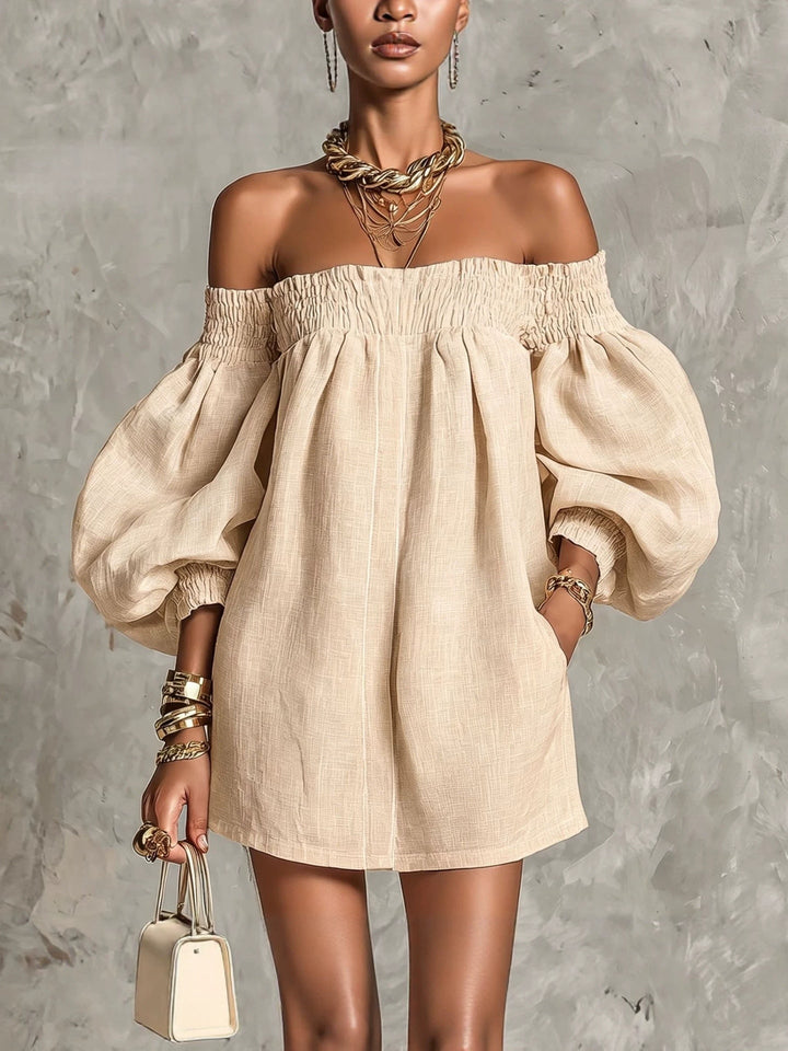 Daphne – Off-Shoulder Puff Sleeve Mini Dress