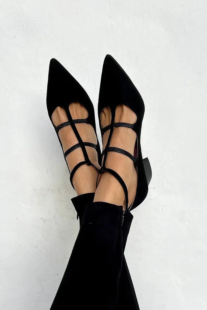 Ivy – Delicate Strappy Pointed Flats