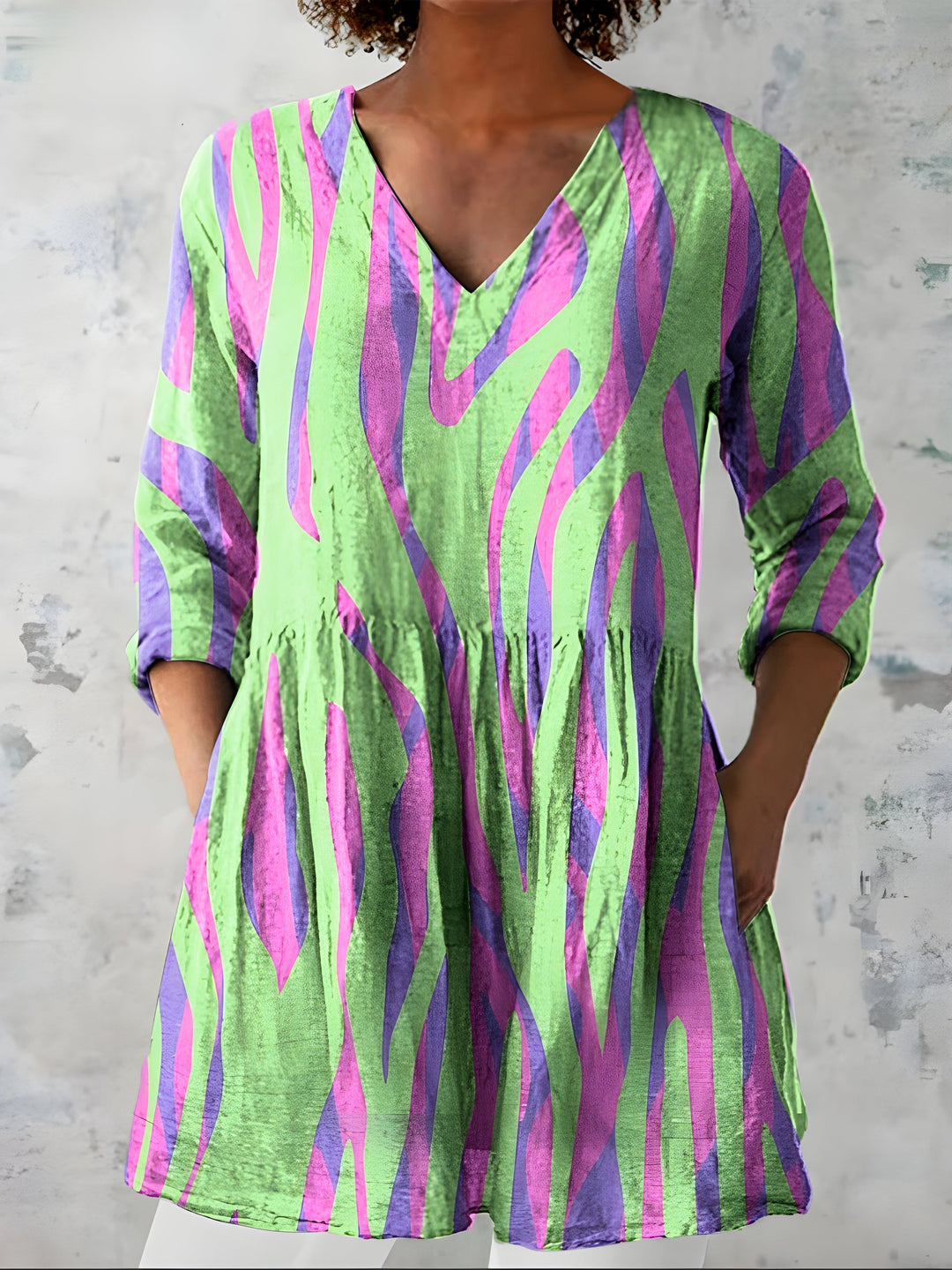 Mila – Extended V-Neck Tunic Blouse