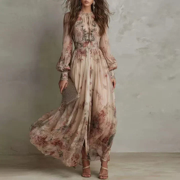 Isla – High-Waist Floral Maxi Dress
