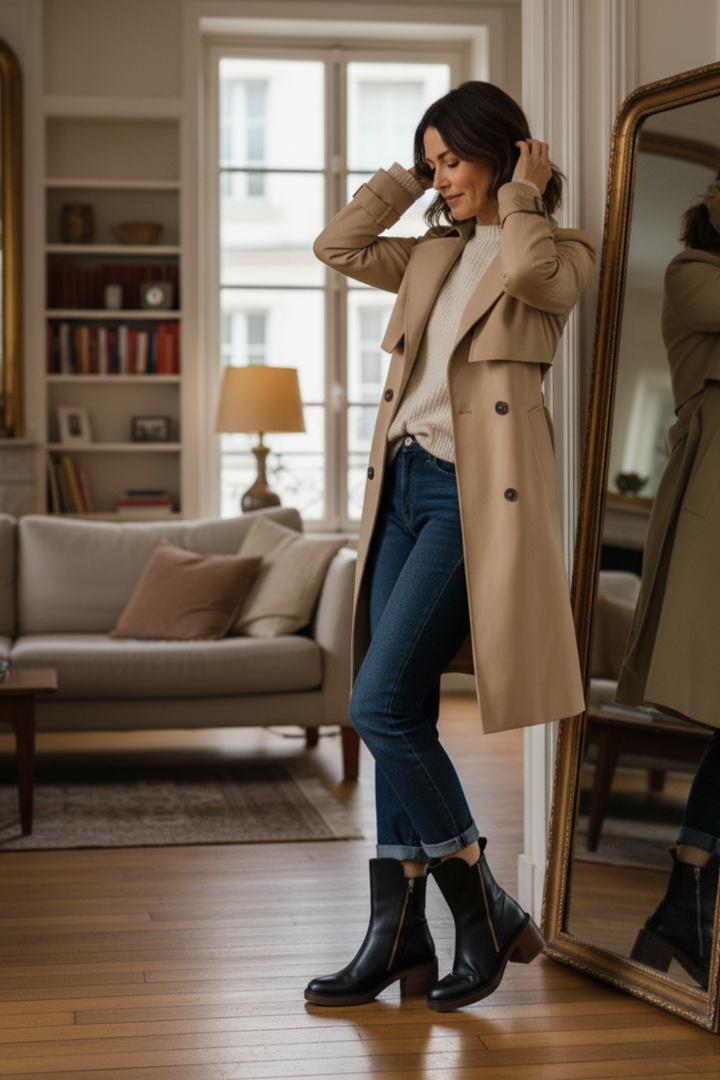 Daphne – Square Heel Leather Boot