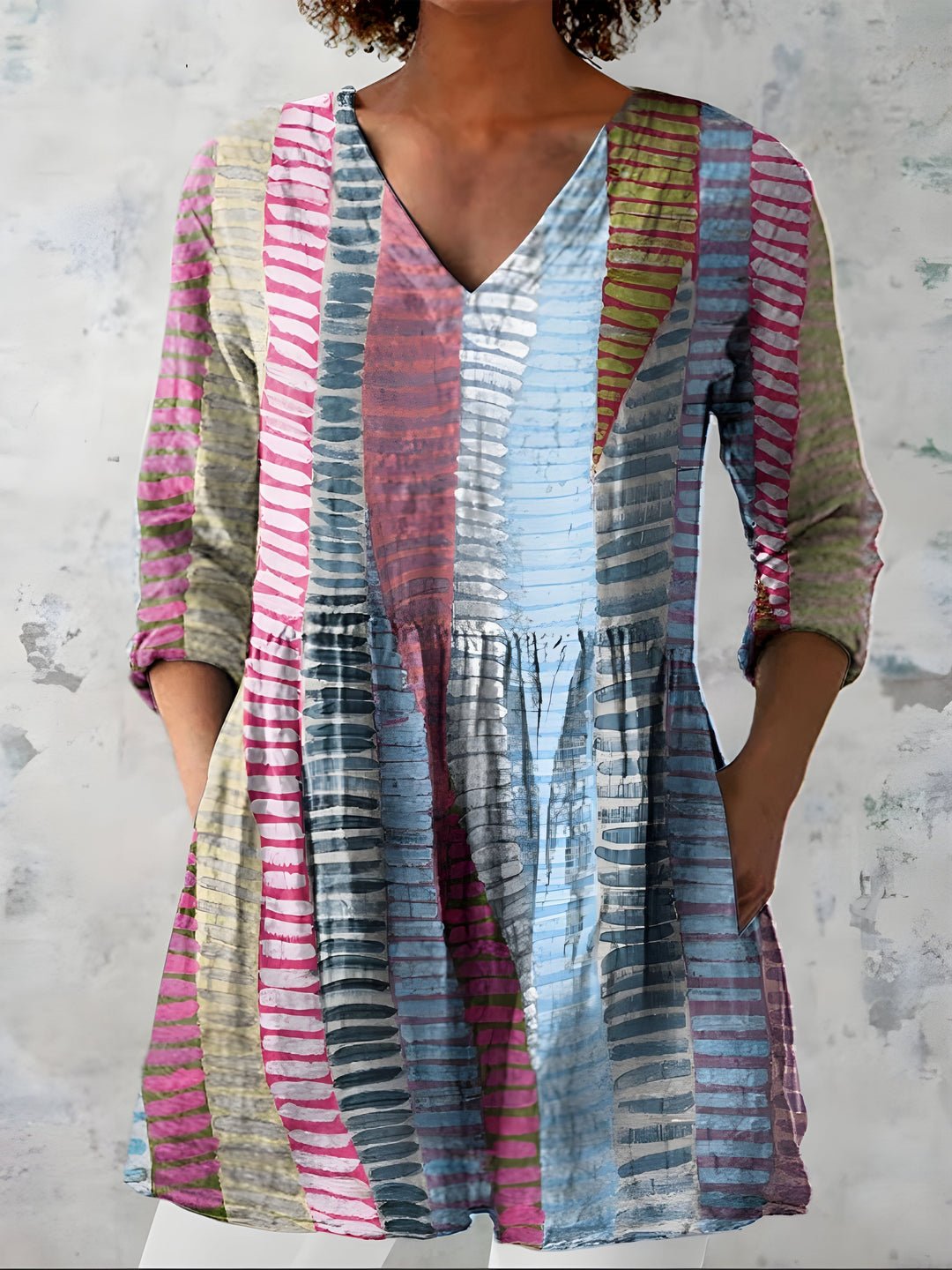 Zara – Extended V-Neck Tunic Blouse