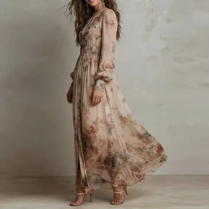 Isla – High-Waist Floral Maxi Dress