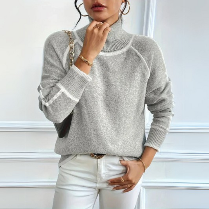 Jocelyn – Sophisticated Funnel Neck Knit Sweater