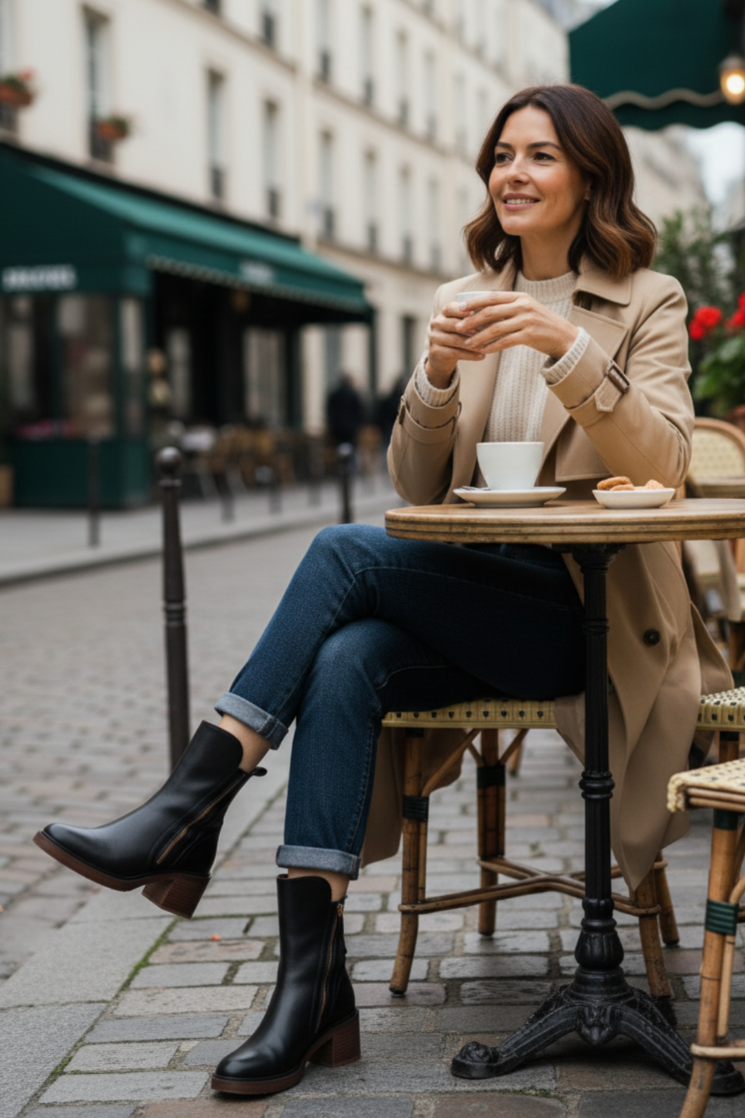 Daphne – Square Heel Leather Boot
