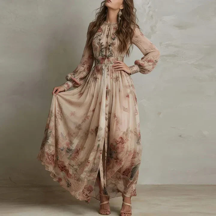 Isla – High-Waist Floral Maxi Dress
