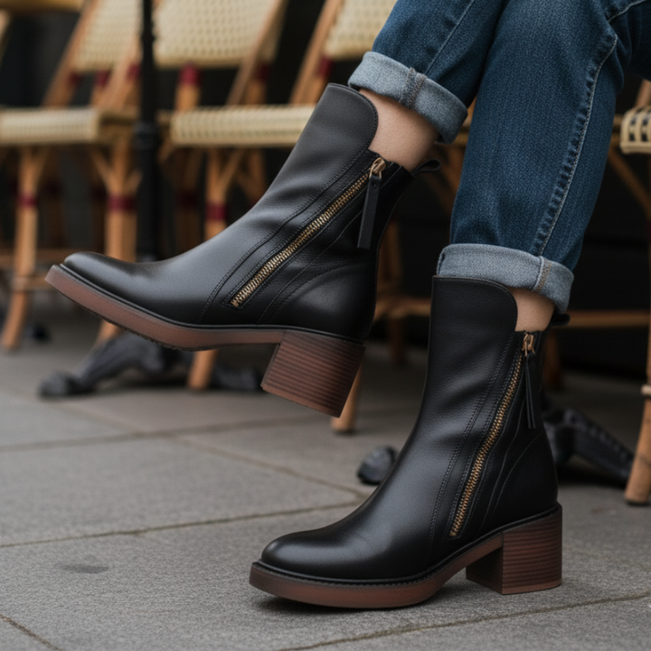 Daphne – Square Heel Leather Boot