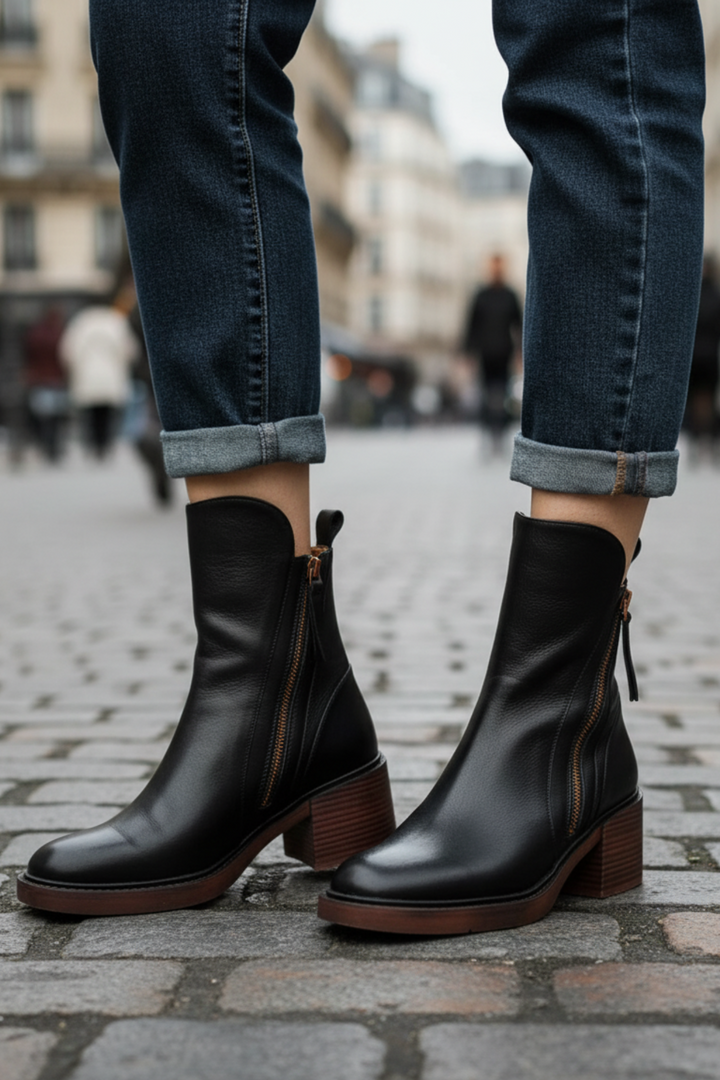 Daphne – Square Heel Leather Boot
