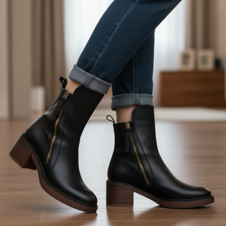Daphne – Square Heel Leather Boot