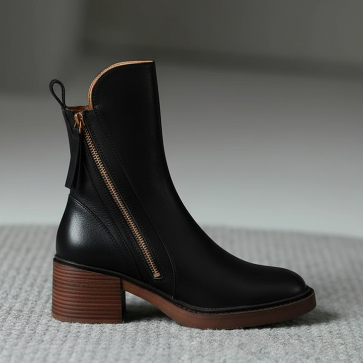 Daphne – Square Heel Leather Boot