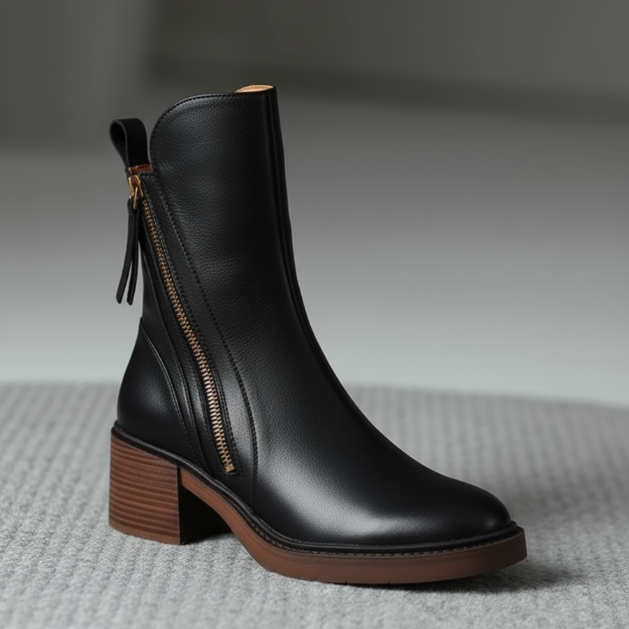 Daphne – Square Heel Leather Boot