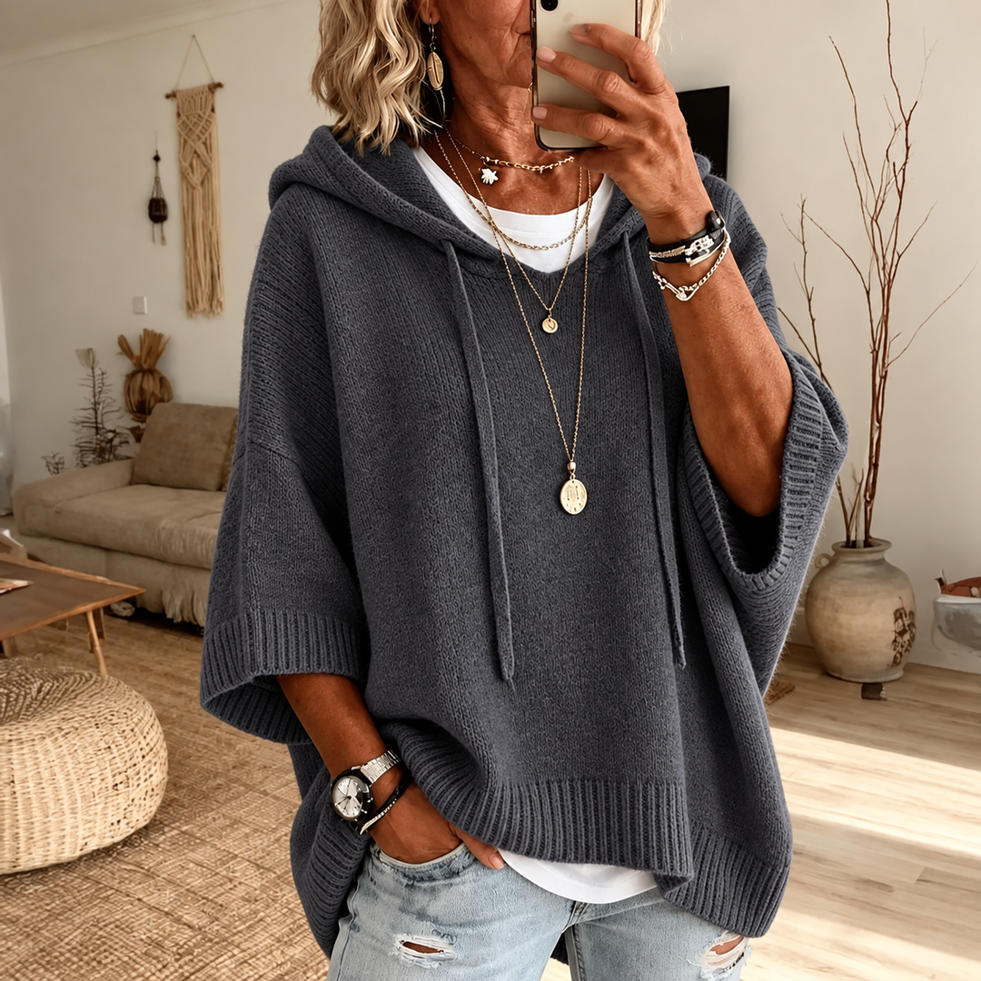 Daphne – Oversized Hooded Knit Sweater