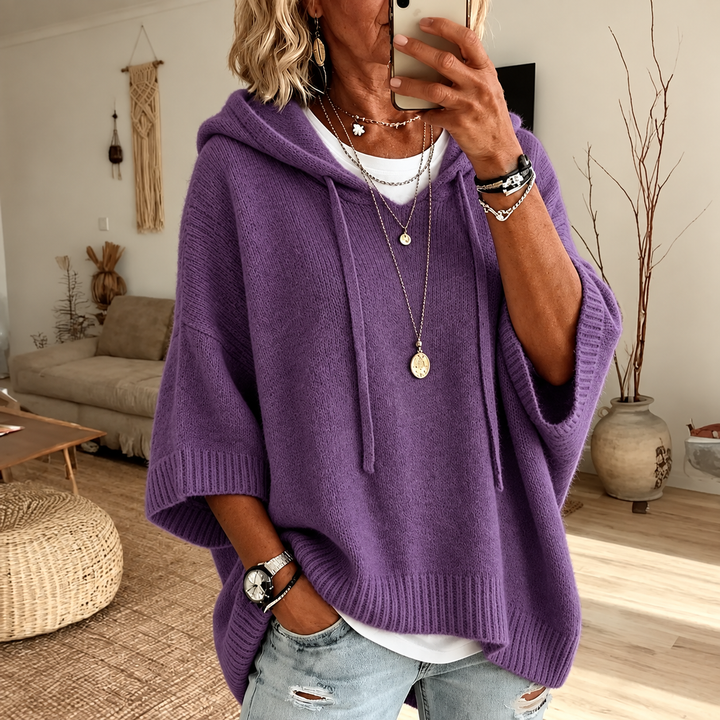 Daphne – Oversized Hooded Knit Sweater