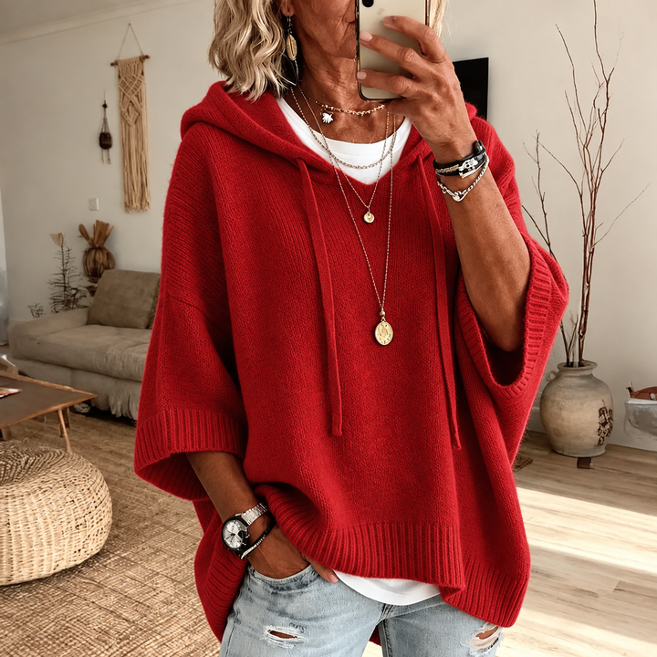 Daphne – Oversized Hooded Knit Sweater