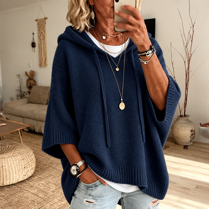 Daphne – Oversized Hooded Knit Sweater