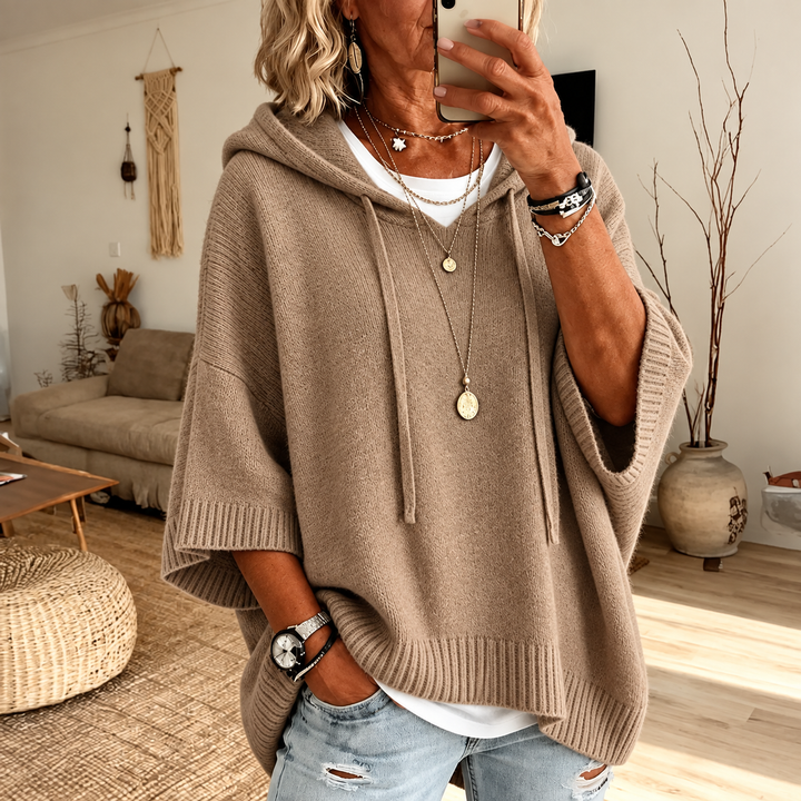 Daphne – Oversized Hooded Knit Sweater