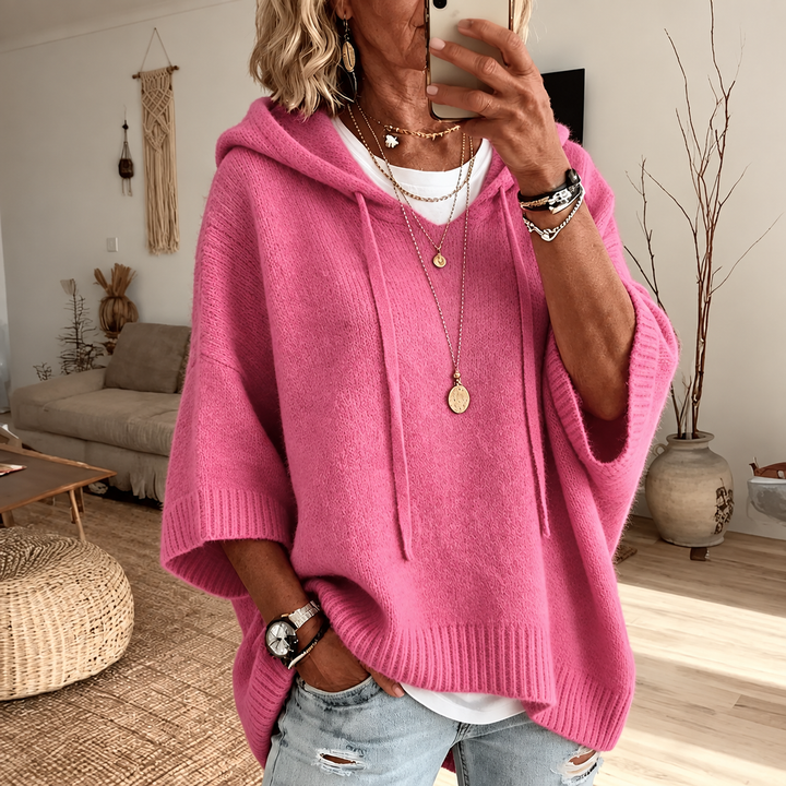 Daphne – Oversized Hooded Knit Sweater