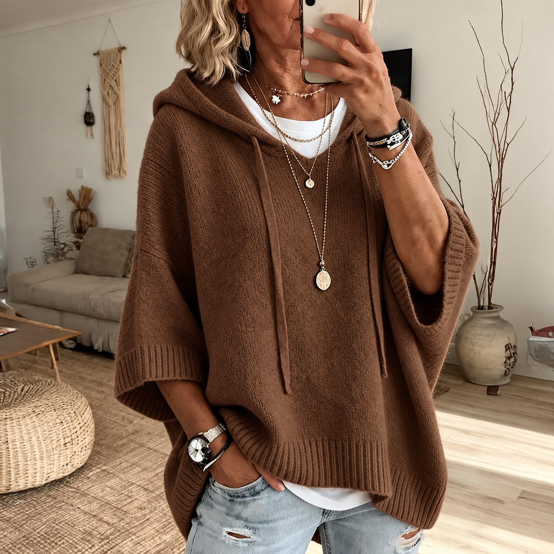 Daphne – Oversized Hooded Knit Sweater