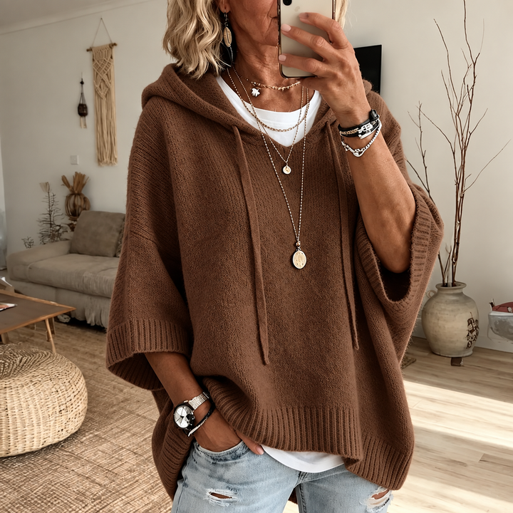 Daphne – Oversized Hooded Knit Sweater