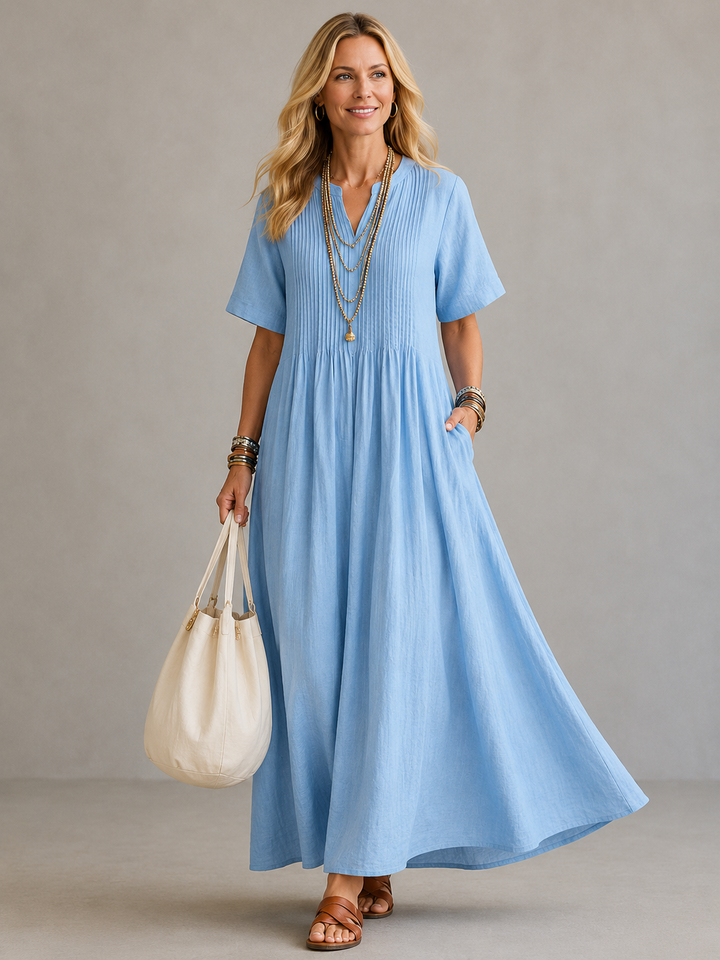 Lara – Lightweight Pleated Midi Dress