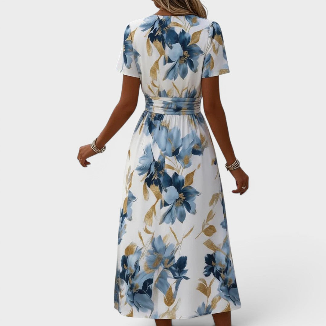 Elsie – Waist Tie Floral Midi Dress
