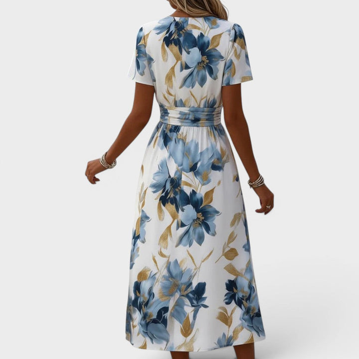 Elsie – Waist Tie Floral Midi Dress