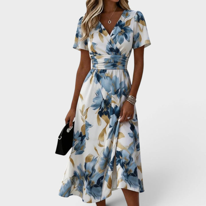 Elsie – Waist Tie Floral Midi Dress