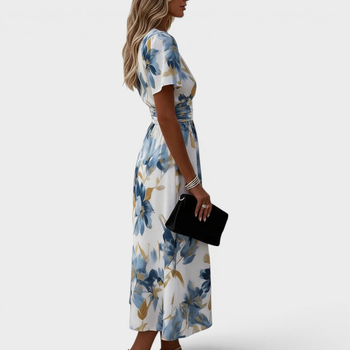 Elsie – Waist Tie Floral Midi Dress