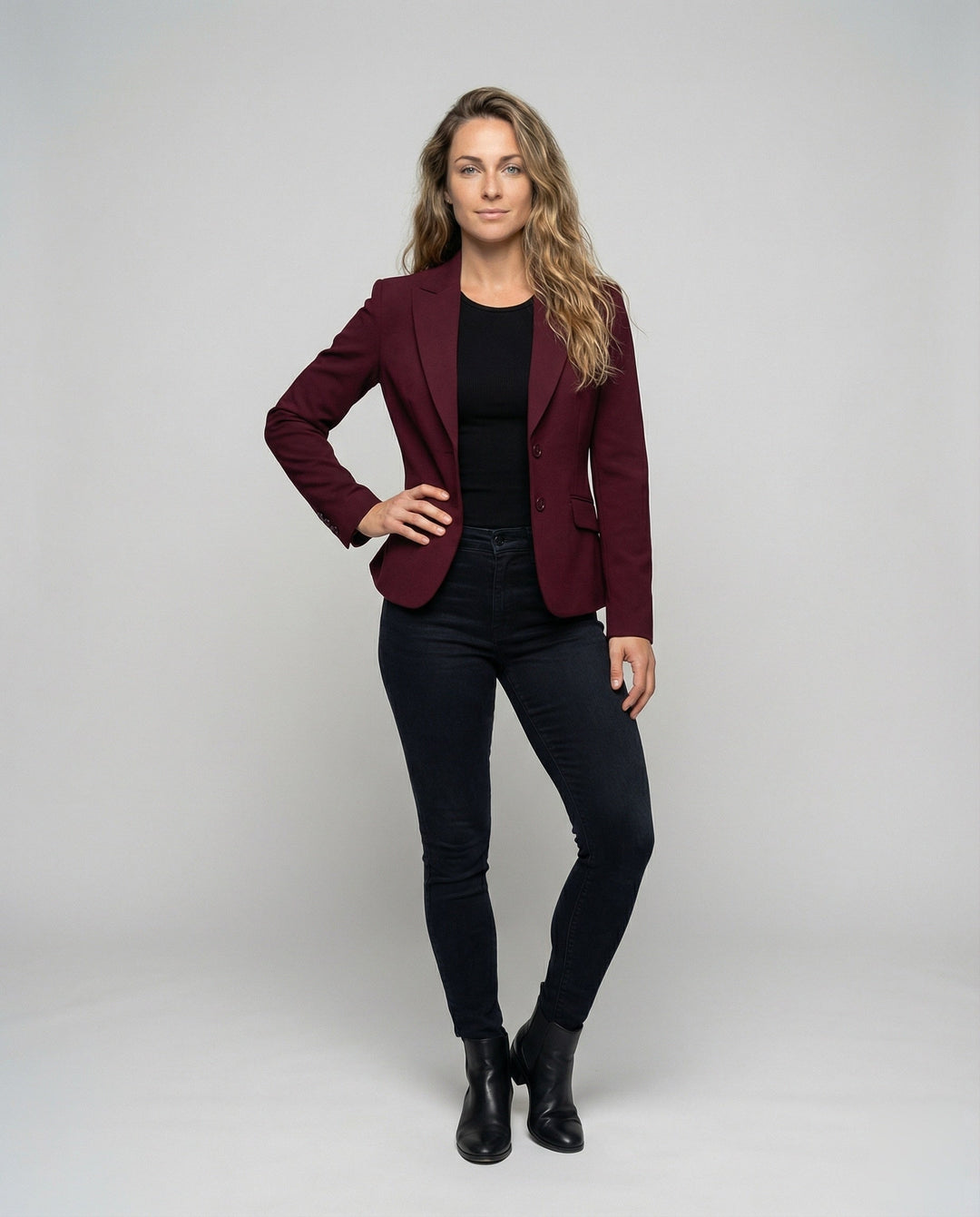 Delilah – Tailored Peplum Blazer with Notch Lapel