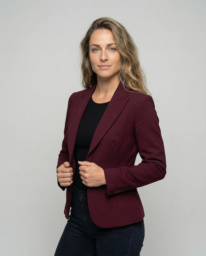 Delilah – Tailored Peplum Blazer with Notch Lapel