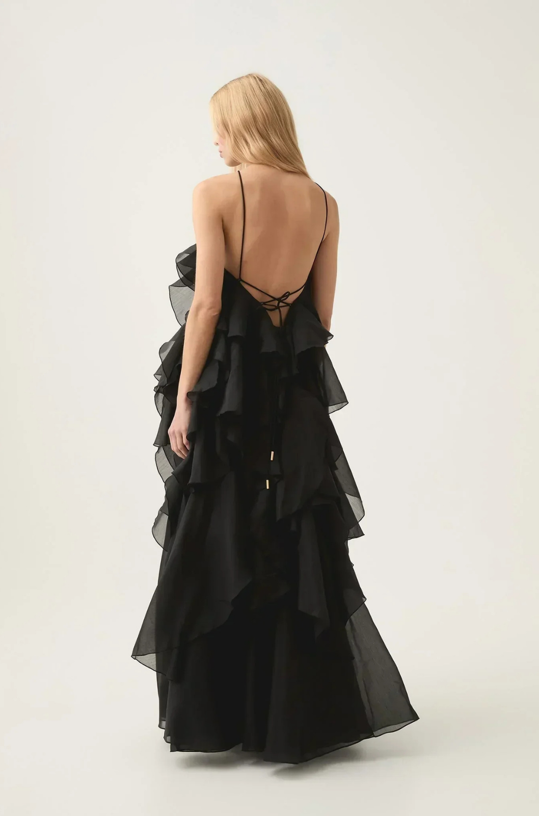 Daphne – Tiered Chiffon Halter Maxi Dress