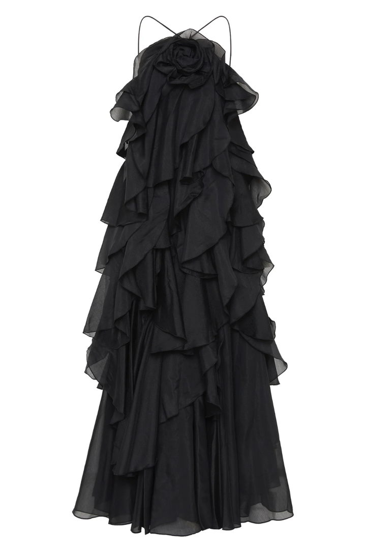 Daphne – Tiered Chiffon Halter Maxi Dress