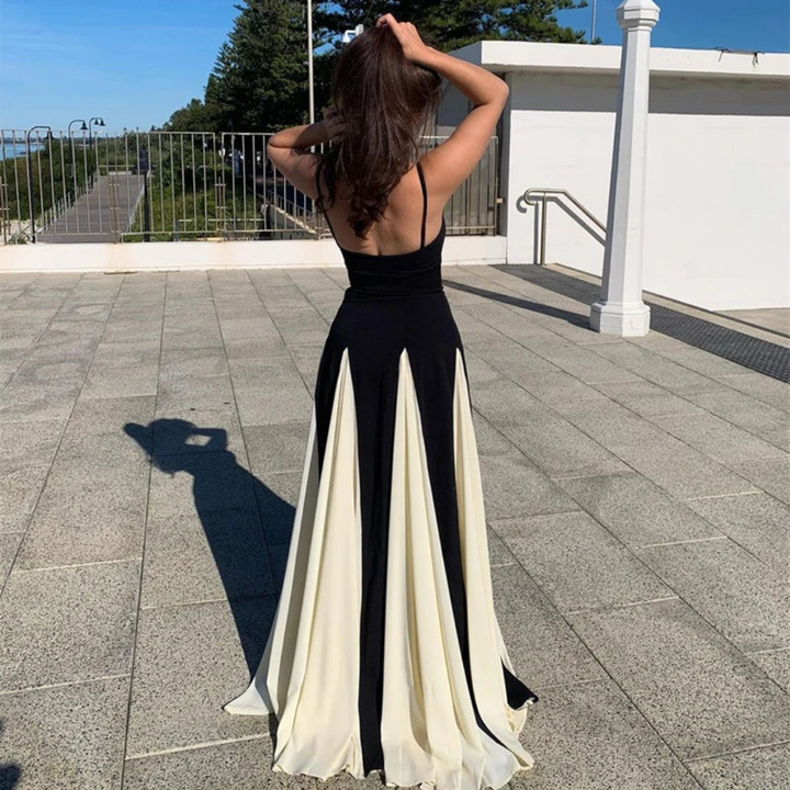 Daphne – Stretch Two-Tone Sweetheart Maxi Dress