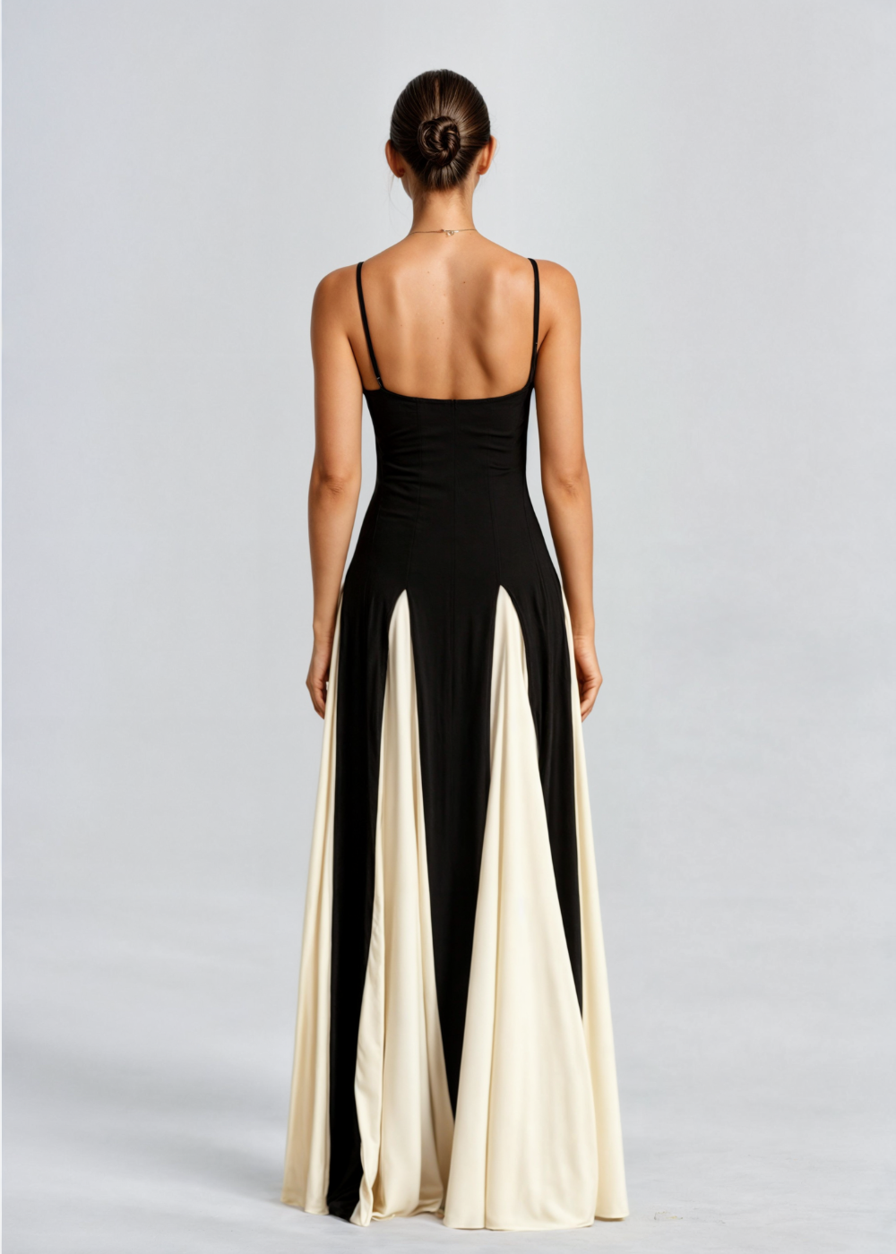 Daphne – Stretch Two-Tone Sweetheart Maxi Dress
