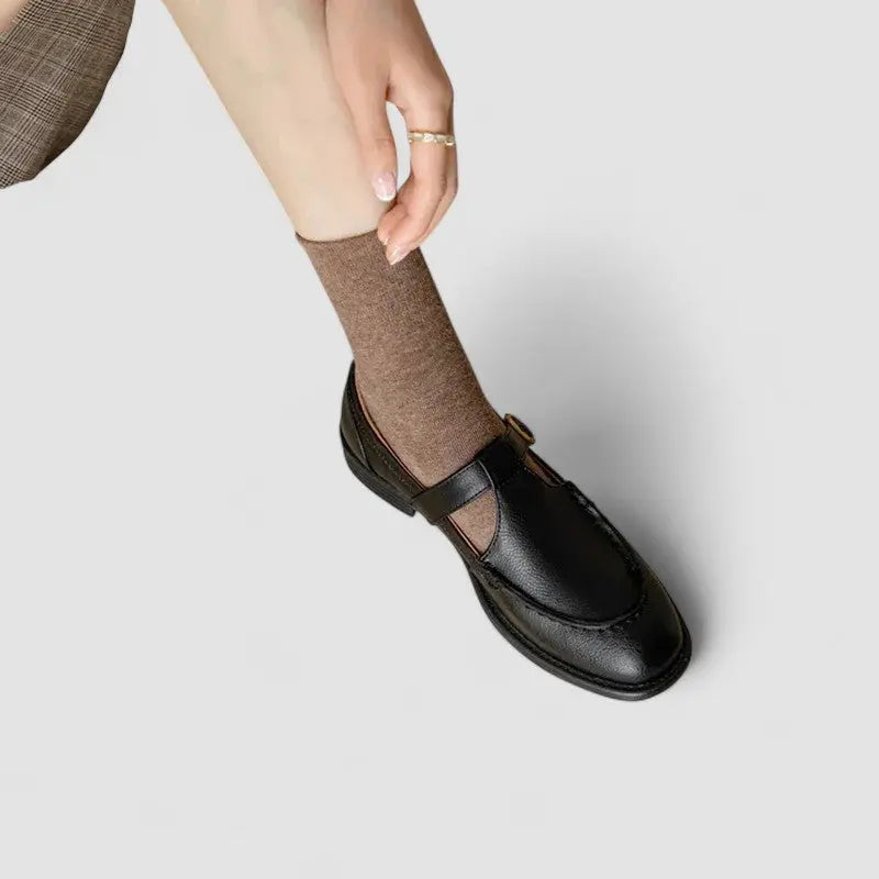 Cassie – Comfortable Square-Toe Mary Jane Flats