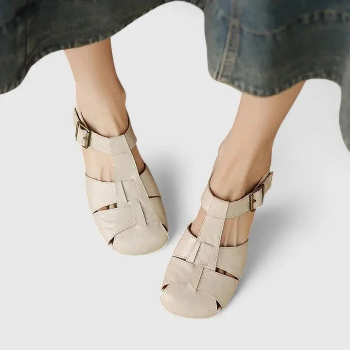 Cleo – Sleek Leather Strap Sandals