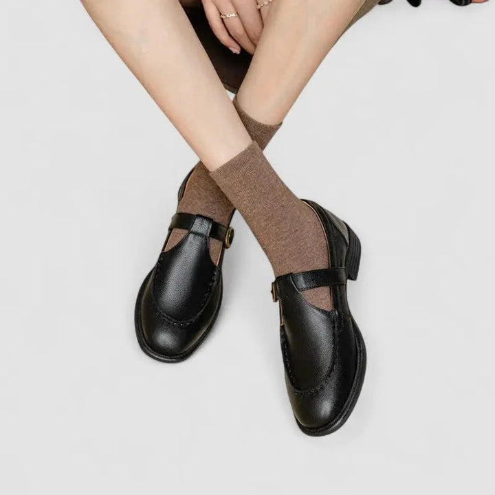 Cassie – Comfortable Square-Toe Mary Jane Flats