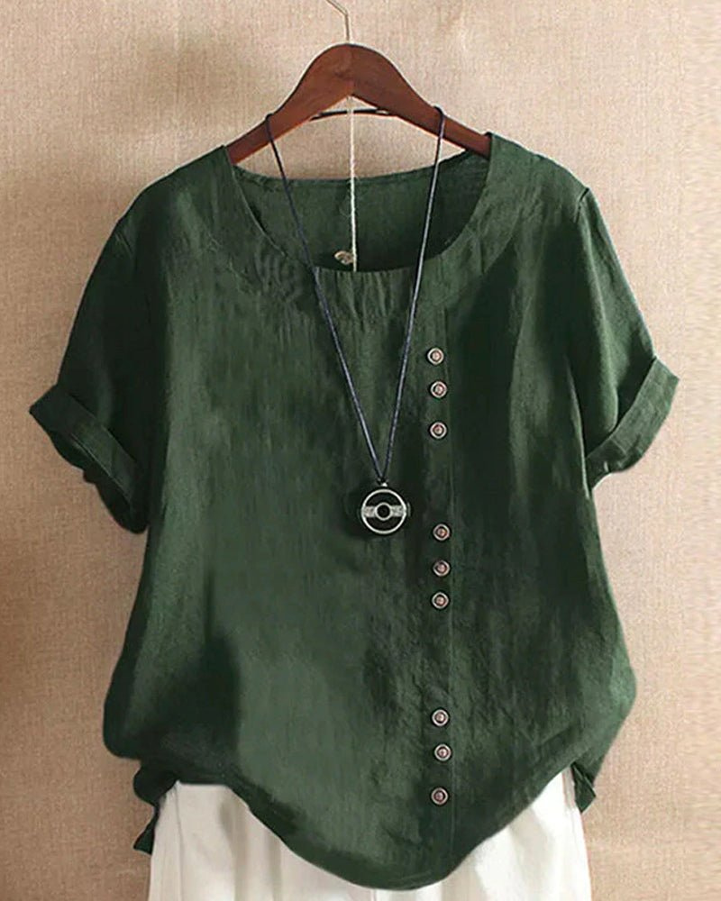 Demi – Lightweight Linen Button-Up Tunic Top