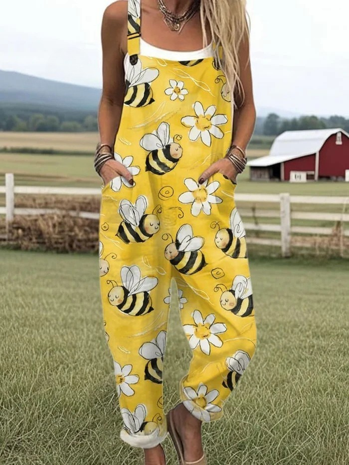 Annabel – Cotton Loose-Fit Adjustable Strap Jumpsuit