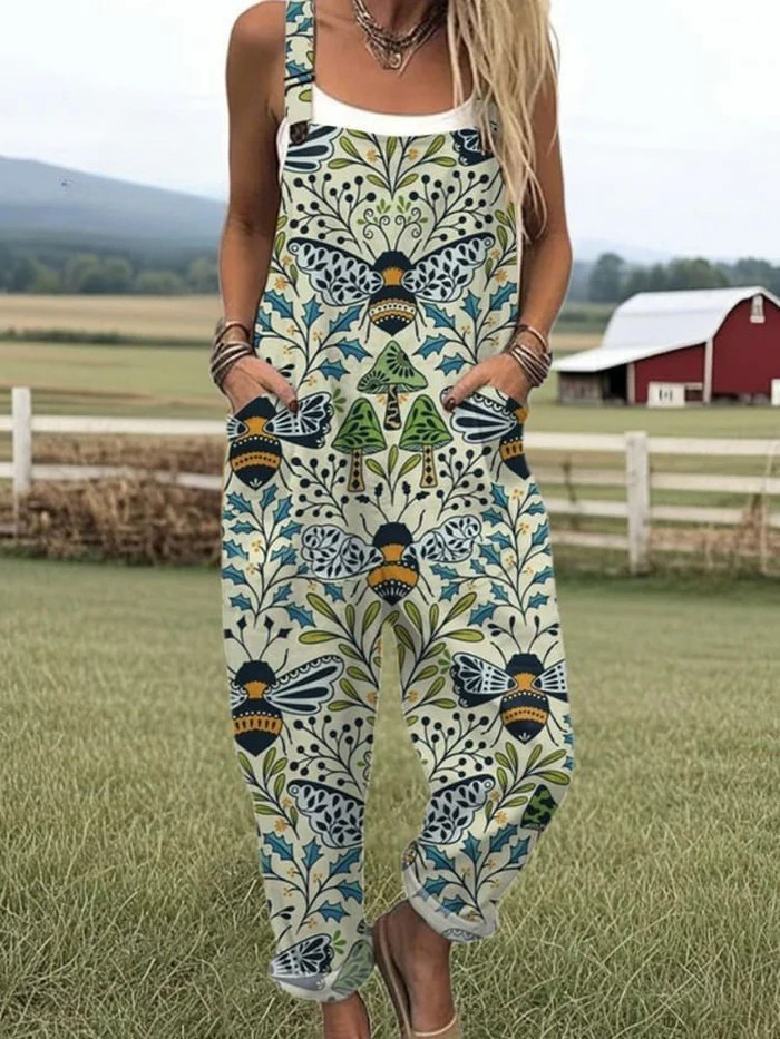 Annabel – Cotton Loose-Fit Adjustable Strap Jumpsuit