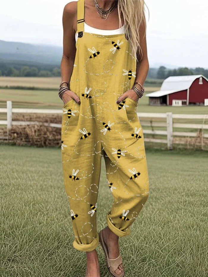 Annabel – Cotton Loose-Fit Adjustable Strap Jumpsuit