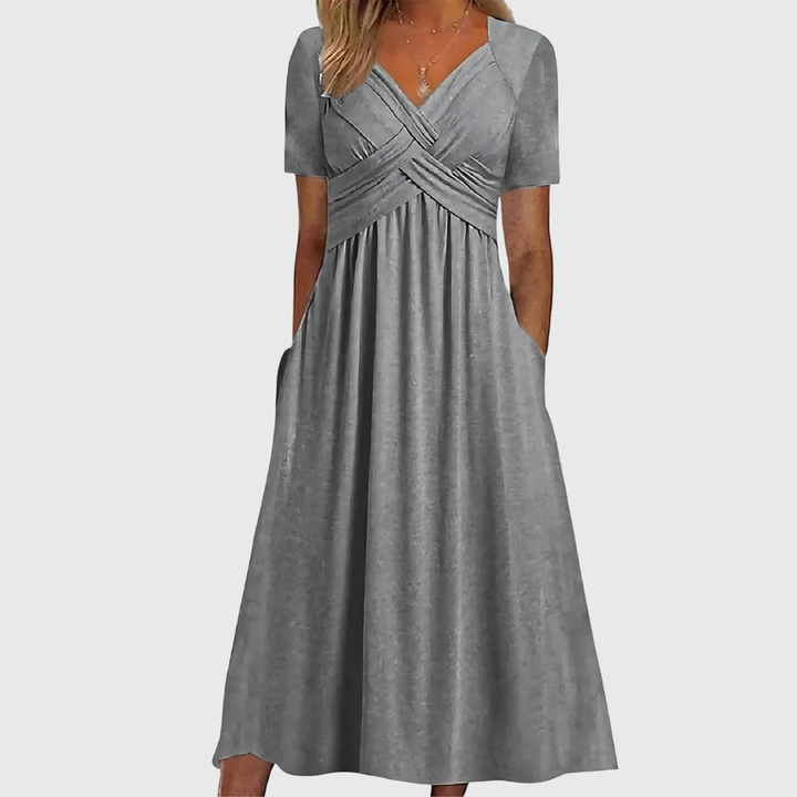 Annabel – Stretch V-Neck Wrap Midi Dress