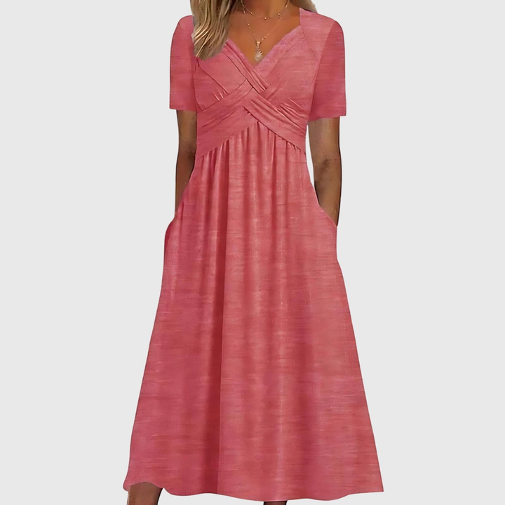 Annabel – Stretch V-Neck Wrap Midi Dress