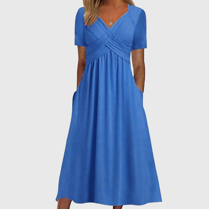Annabel – Stretch V-Neck Wrap Midi Dress