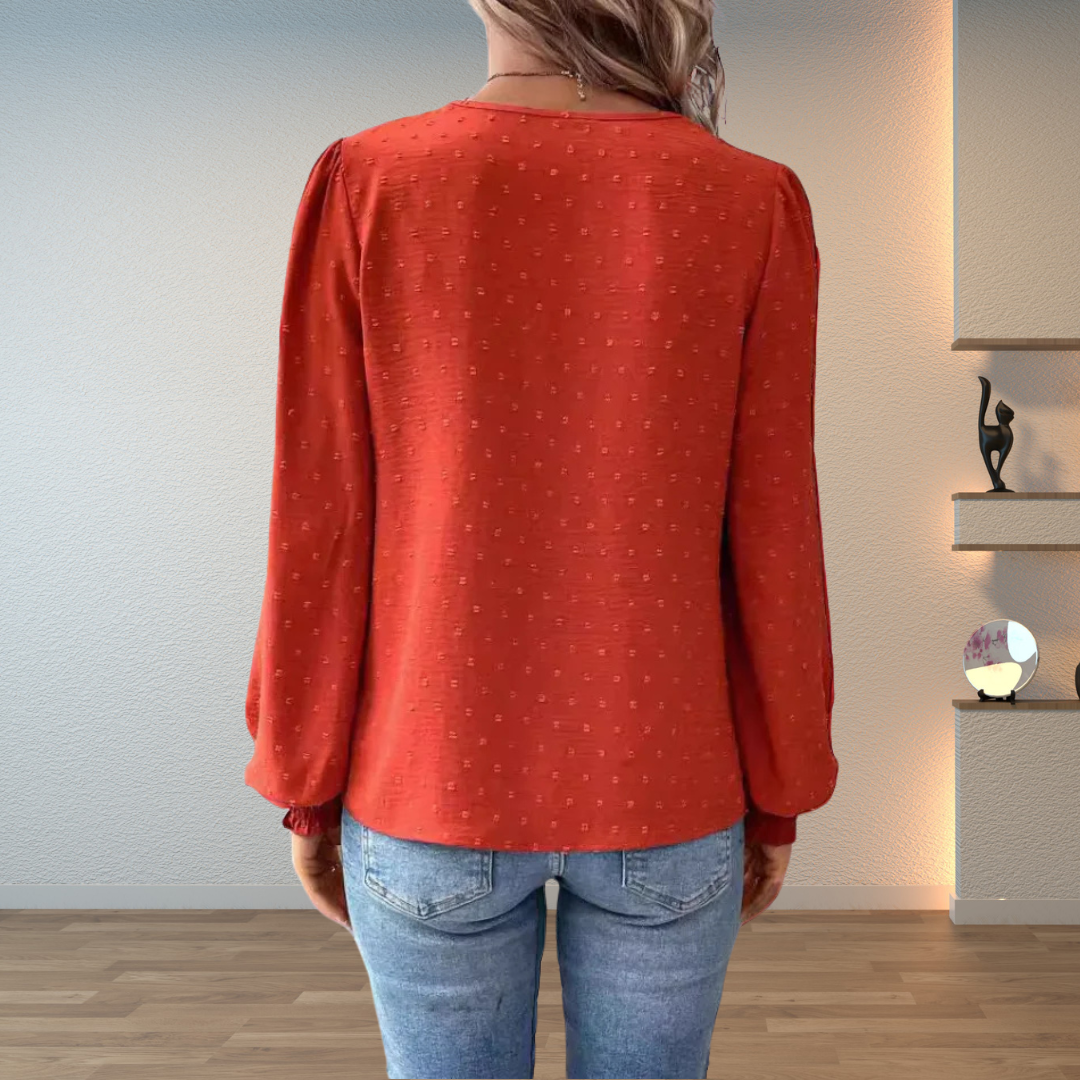 Cleo – Lightweight Lace-Trimmed Blouse