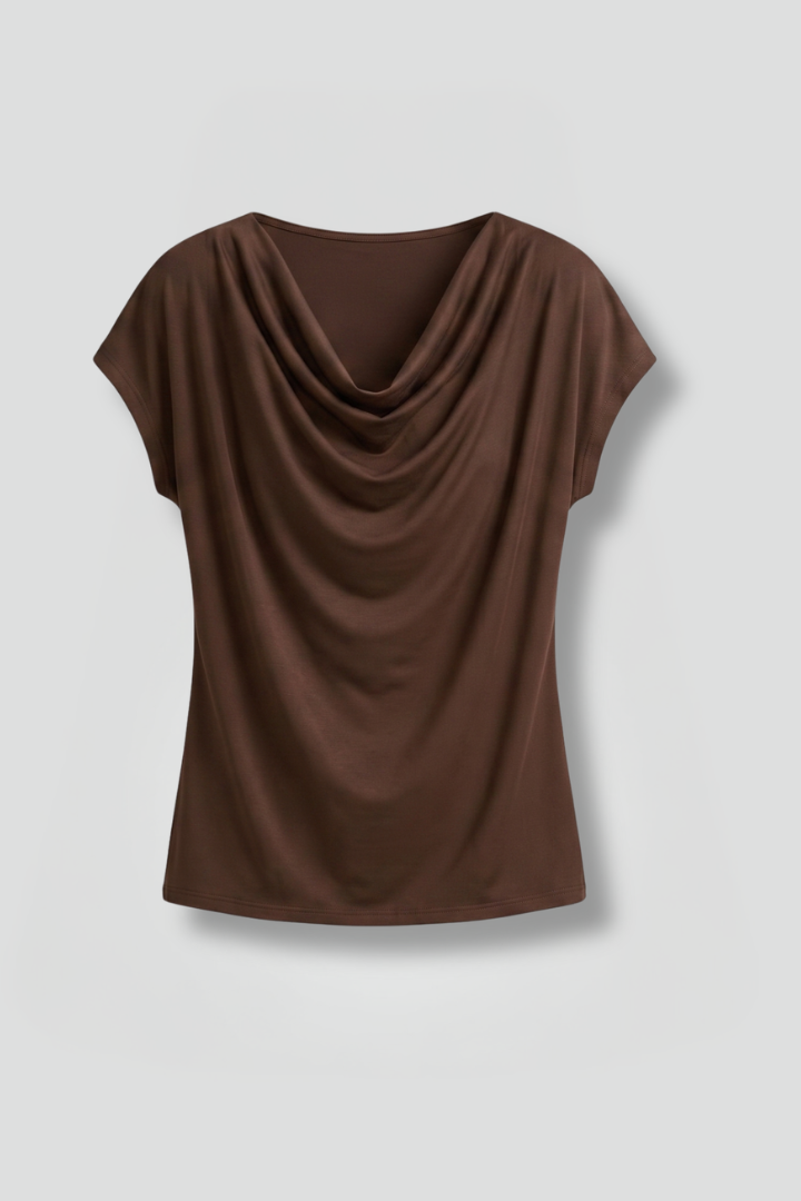 Isla – Draped Front Cowl Neck Blouse