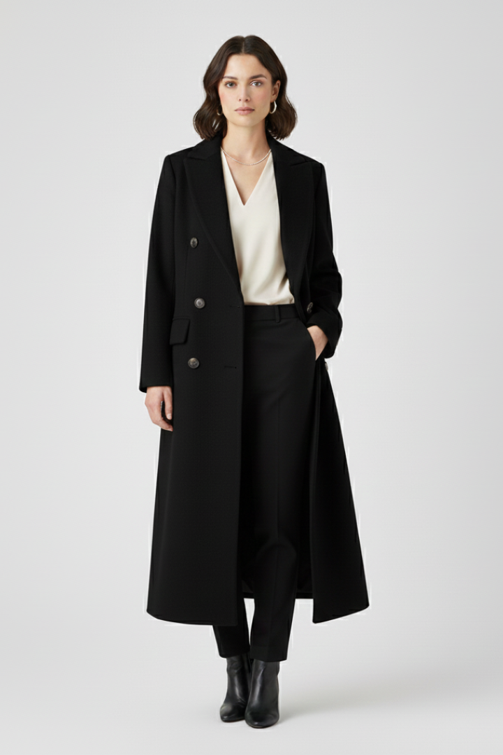 Felicity – Tailored Coat with Notched Collar and Buttons